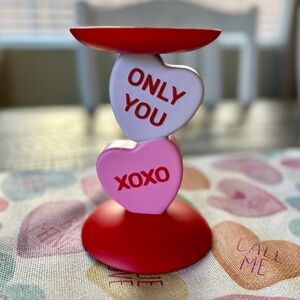 Bath & Body Works Sweethearts conversation hearts 3-wick pedestal candle holder